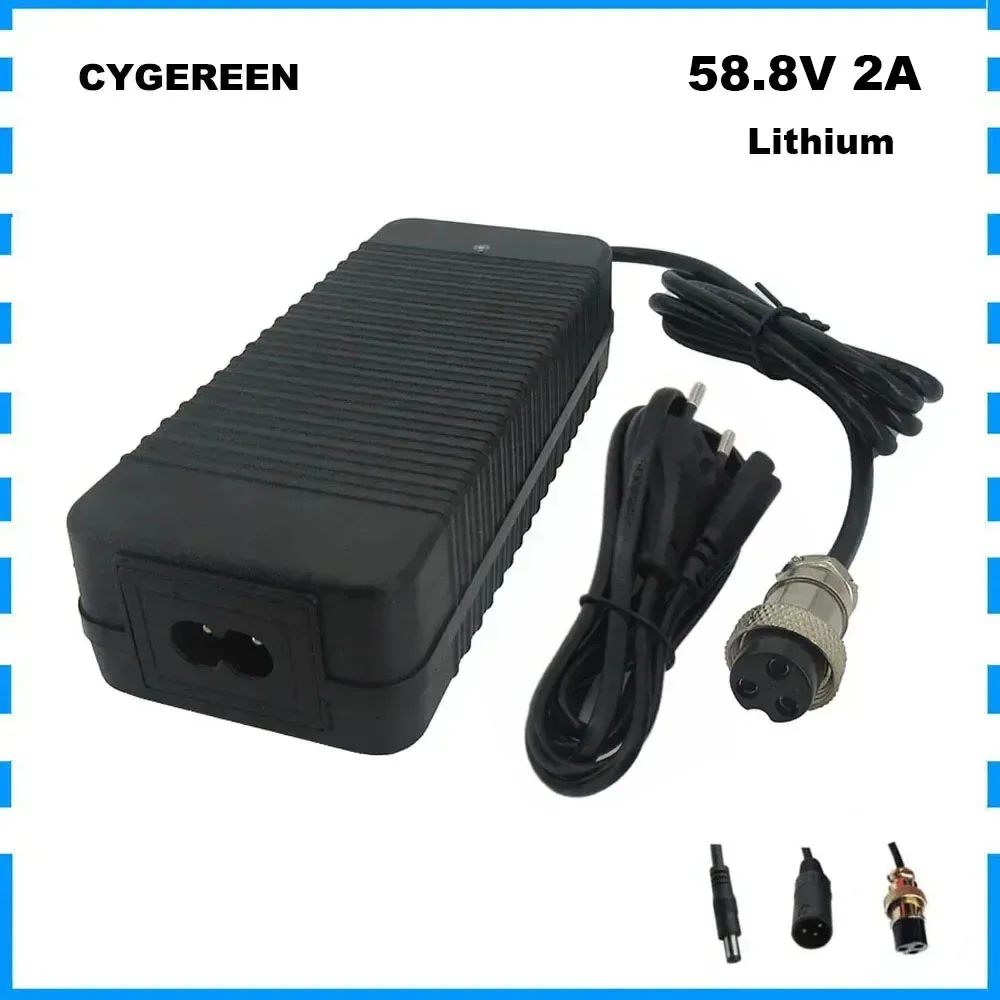 14S 58.8V 2A Li-ion Charger For 51.8V 52V 10AH 15AH 20AH Lithium Battery Charger