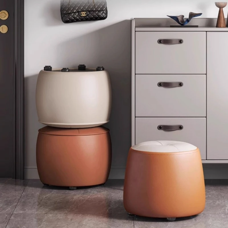 

Многофункциональный маленький табурет для спальни и детской, деревянная круглая скамья и подставка для ног с мягкой подушкой для гостиной и дома