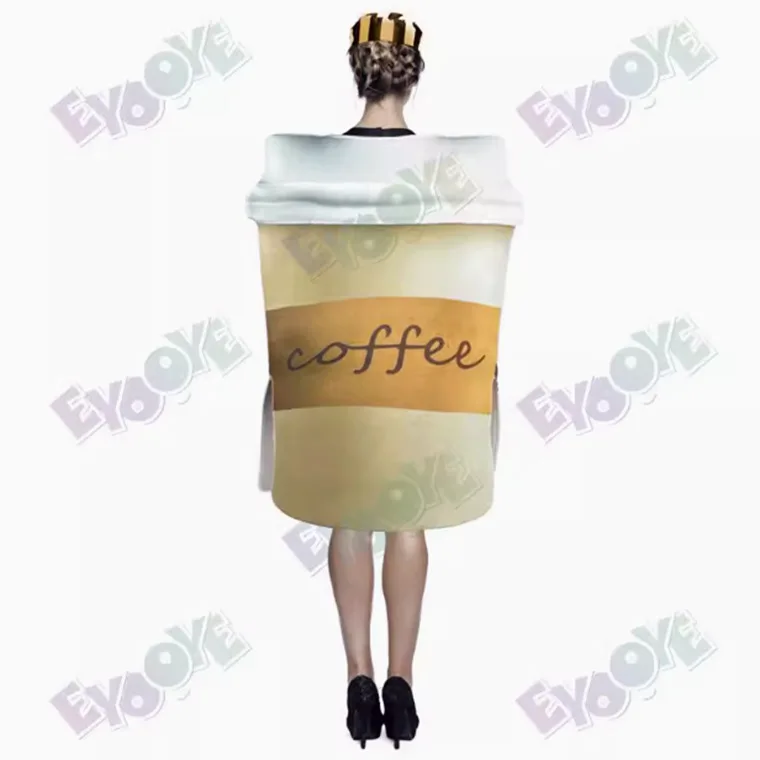 New Arrival Unisex Funny Latte Coffee Mug Fit H155 To180cm Party Cosplay Costume