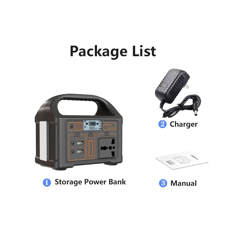 100W ポータブル電源 220V 110V ソーラー発電機 LEDライト 緊急電源バンク 24000mAh 76.8Wh バッテリー アウトドアキャンプ用