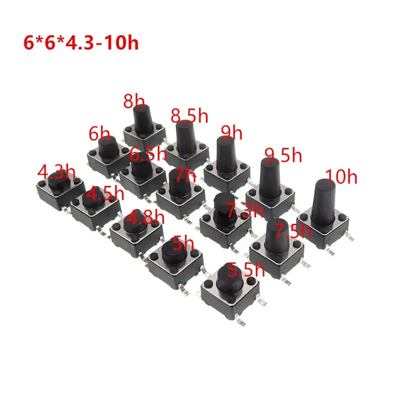 200pcs/lot 6*6*12MM Touch switches push Button Switch 6X6X12mm Micro Switch 4pin round hesd