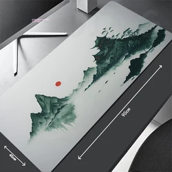 Pintura a tinta chinesa Gamer Mouse Pad, Big Gaming Mousepad, grande tapete de teclado, Desk Pad para computador e laptop, XXL