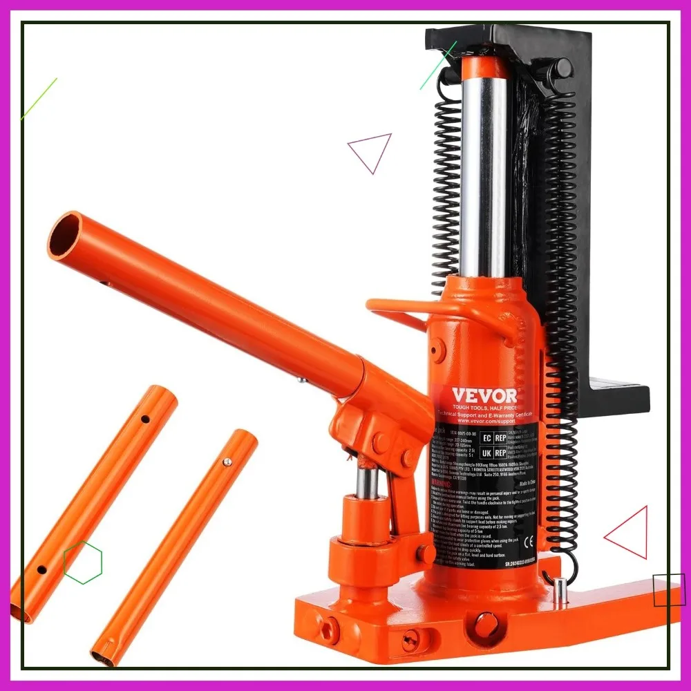 2.5 Ton Hydraulic Toe Jack, 5 Ton Lift Capacity, Adjustable Height Industrial