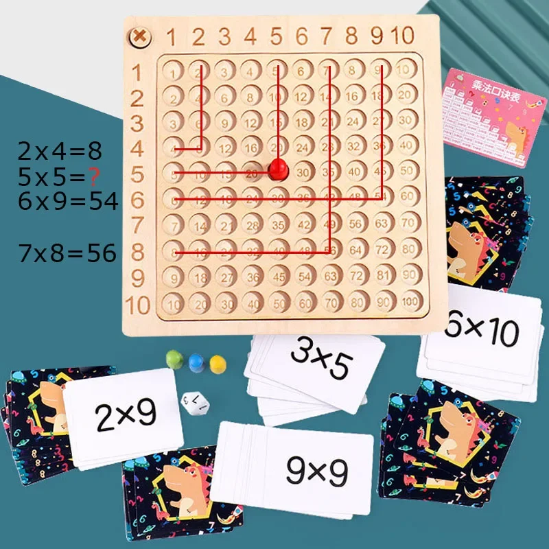 Montessori pädagogische Holz spielzeug für Babys 99 Multi pli kation Addition Tisch Vorschule Mathematik Arithmetik Lehrmittel Geschenke