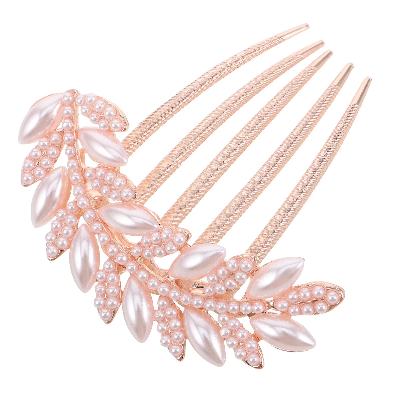 

Pearl Hair Comb Bridal Accessories Wedding Pink Alloy Bridesmaid Leaf Design Practical Material Special Occasions