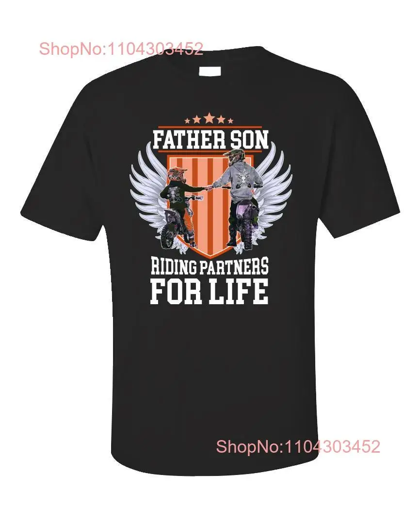 Motocross Father Son T Shirt Riding Partners for Life Motorcycle Team Matching Dad Biker  long or short sleeves