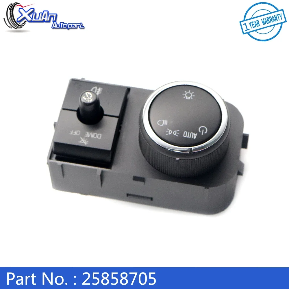 XUAN Headlight Fog Light Lamp Control Switch 25858705 15926099 for Cadillac GMC Sierra Yukon Chevrolet Silverado Suburban Black