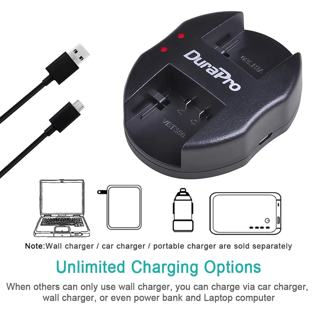 Charger for Panasonic VW-VBT190 Battery HC-VX1 VX1K VX980M 770EB V230M VV270GK V380K V480MS V510 V520 V770GK W580K VX981 V270