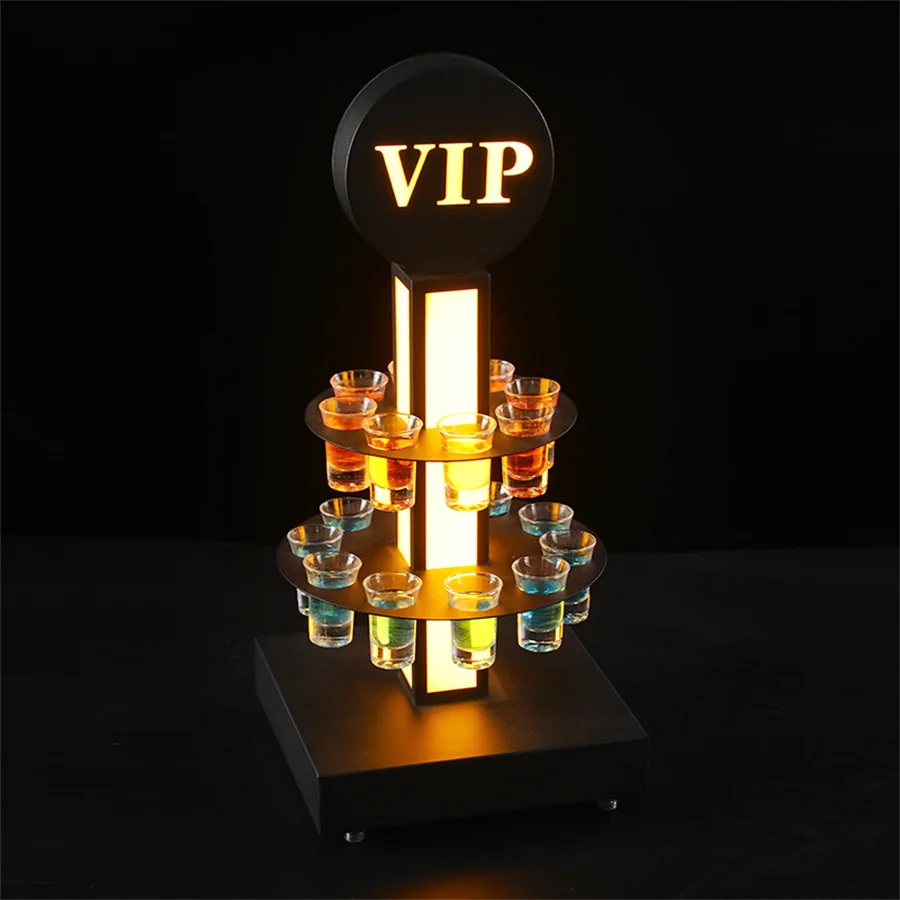 VIP Cocktail Cup Stand Rechargeable VIP Service Shot Glass Glorifier Display Rack Wine Glass Holder for Nightclub Bar Decor