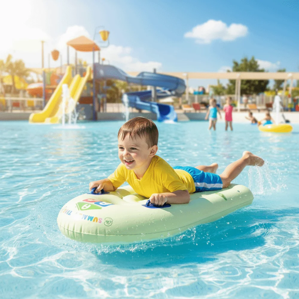 Thickened PVC Inflatable Surfboard Lightweight Viewing Window Inflatable Pool Float Dual Handles Portable