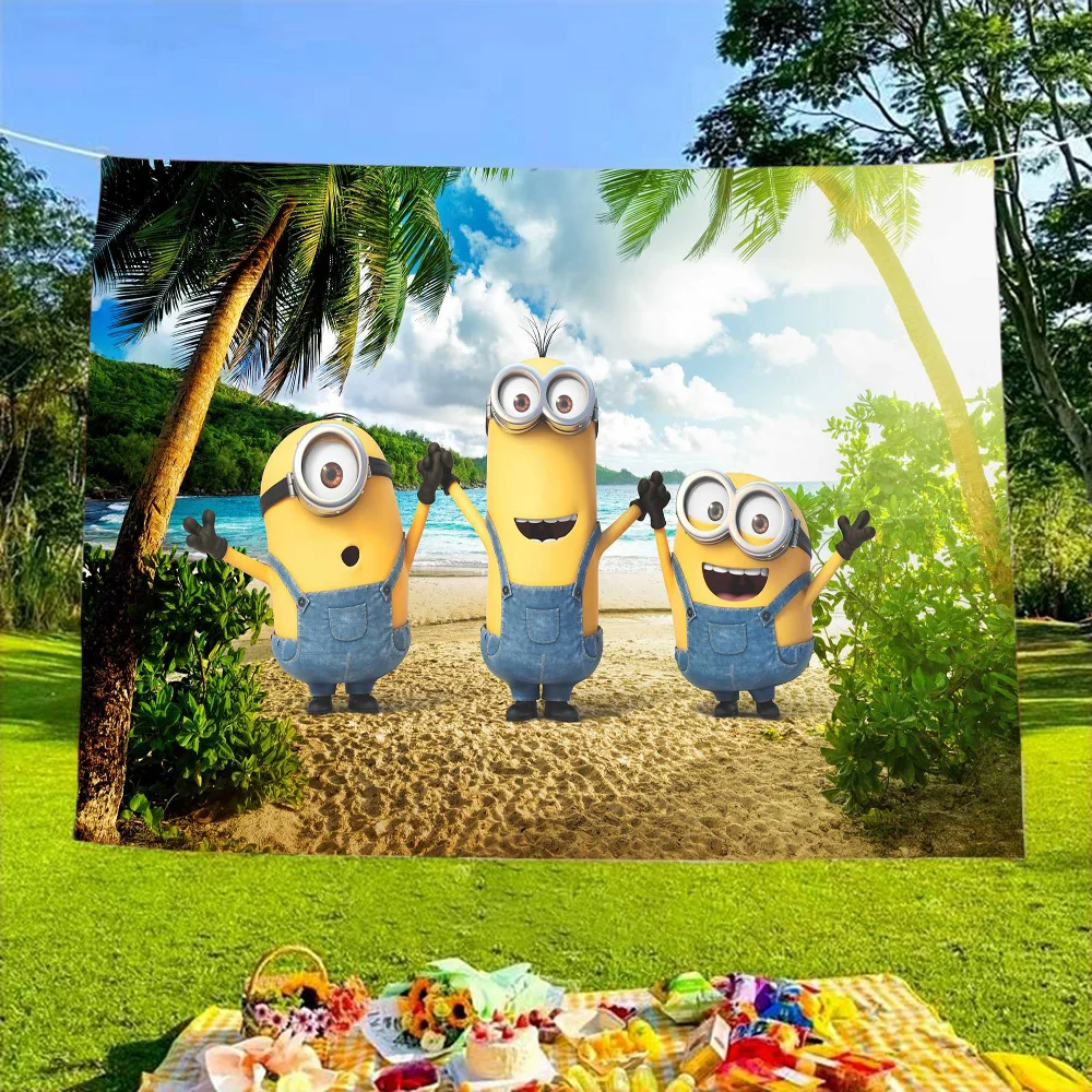 خلفية فيلم كوميدي M-Minions للصور استوديو الأولاد استحمام الطفل حفلة عيد ميلاد سعيد خلفية التصوير الفوتوغرافي