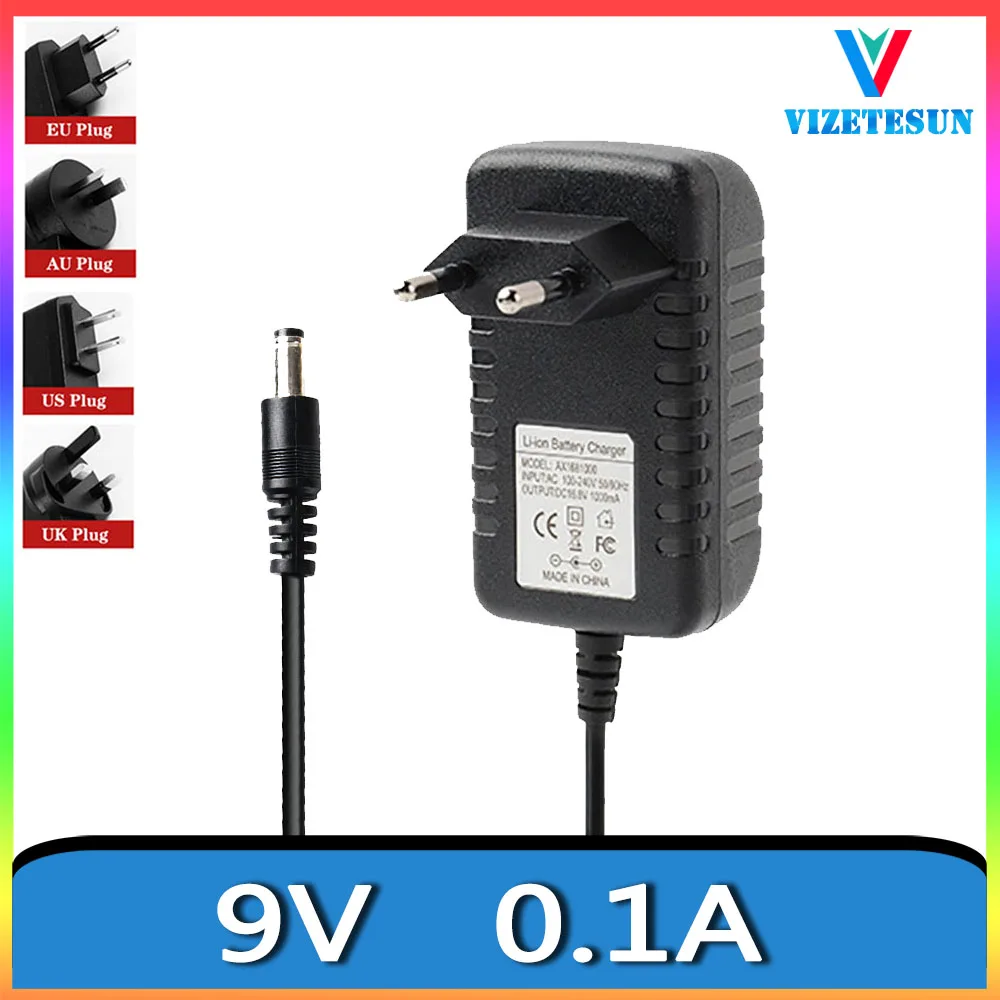 

9V 0.1A Switching Power Adapter 9V 100MA Charger DC Interface 5.5*2.5 universal 2.1mm line