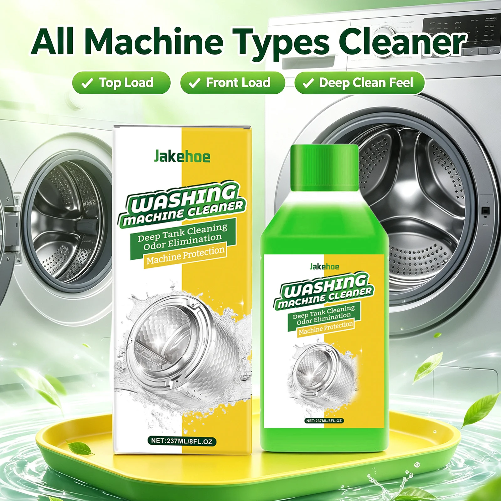 Washing Machine Cleaning Liquid Removing Grime Limescale Eliminate Odors Reduce Bacterial Growth Deep Tank Descaler & Deodorizer