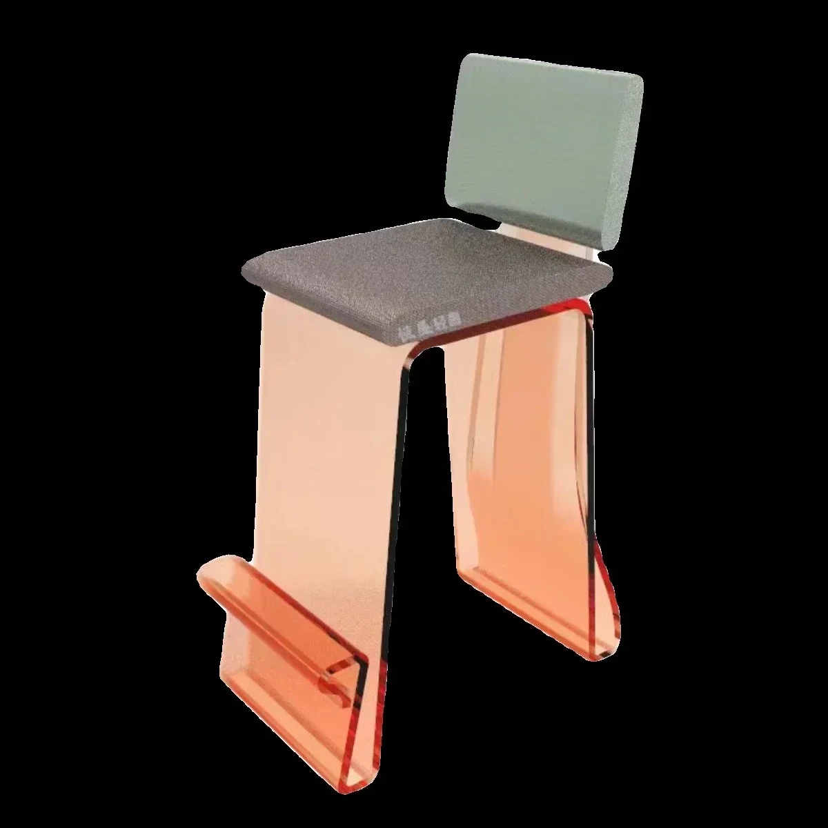 A  Acrylic bar chair Home light luxury bar Modern simple backrest high chair Island bar chair