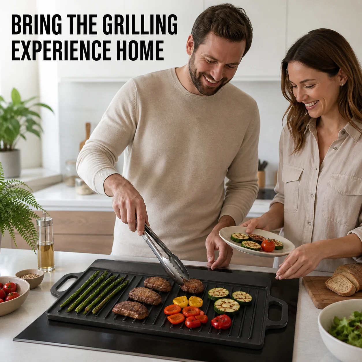 Cast Iron Griddle Pan Reversible Dual Handle Cast Iron Griddle Pan for Steak and Vegetable Cooking Best Seller 2026