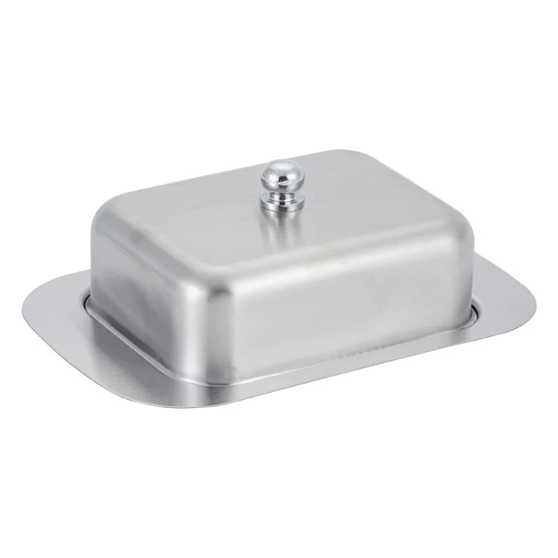 Butter Storage Box Cake Bread Fruit Container Steak Salad Biscuit Serving Tray Restaurant Hotel KitchenStainless Steel