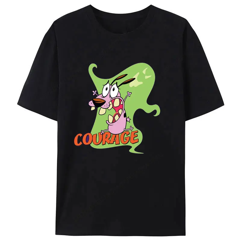 T-shirt Nerd promotionnel du film d'animation Courage, le chien lâche, Nouveauté été 2025, pour enfants, cadeaux, vêtements, Camisa, Tee-shirt créatif