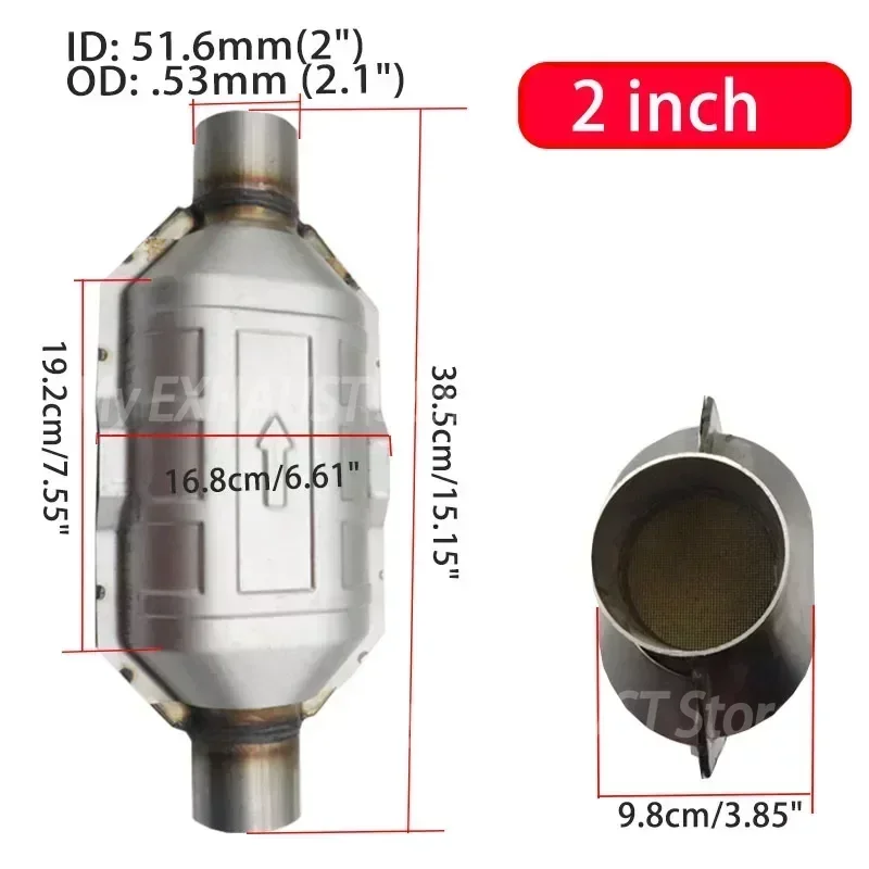 51mm 57mm EURO 1 Universal Car Catalytic Converter With 400 cpsi Ceramic Catalyst Protector Exhaust System Steel Muffler view 5