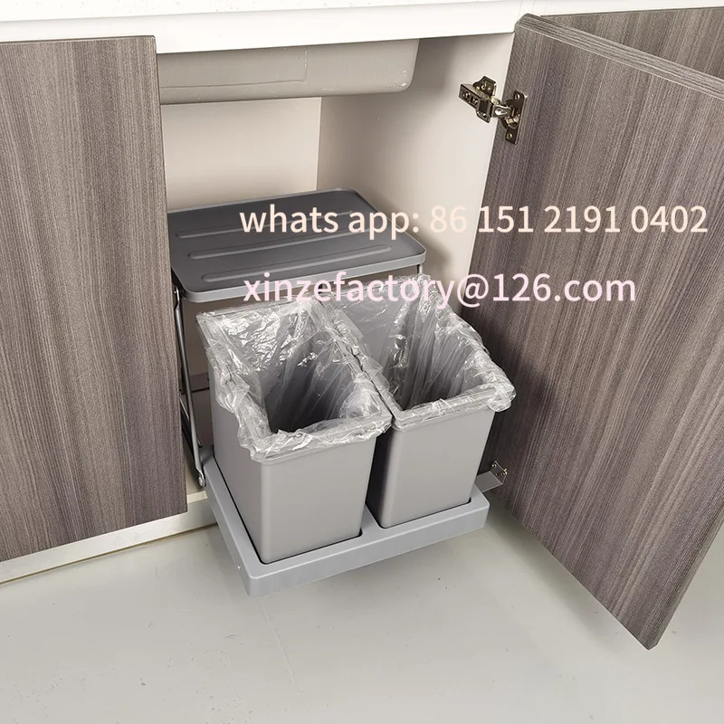 Armoire d'évier personnalisable, désactiver la porte, poubelle intégrée dans l'armoire, cacher la poubelle sous le lavabo de cuisine