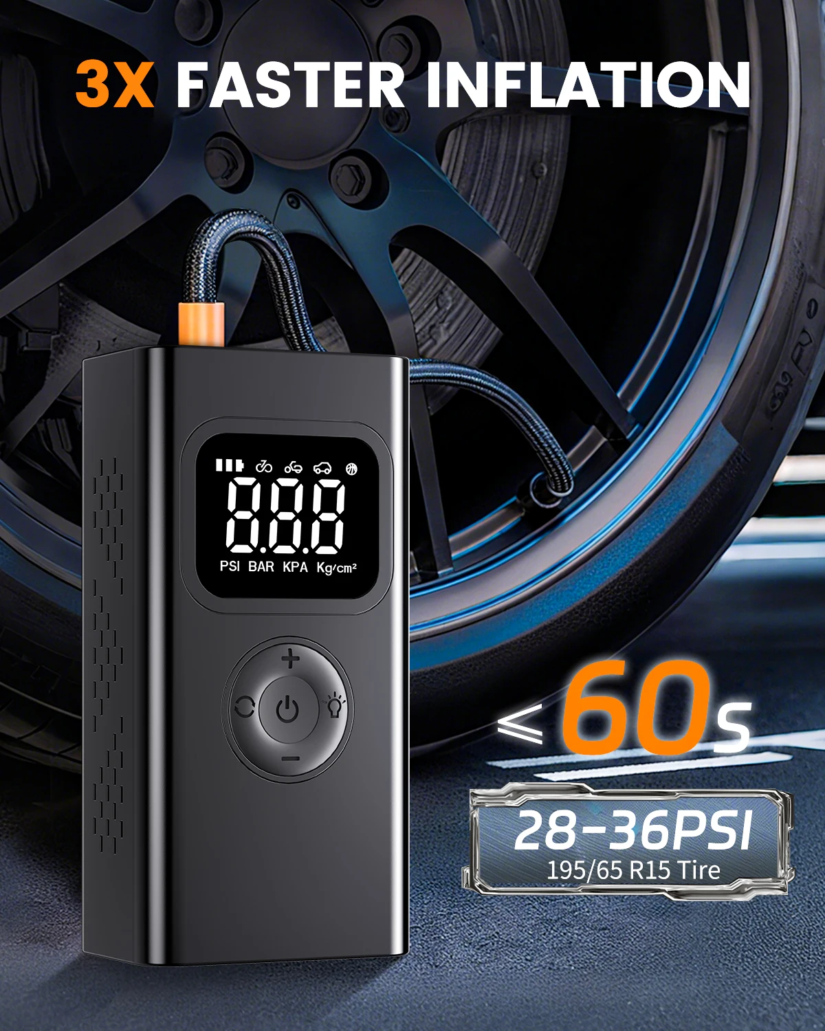 150PSI Portable Air Compressor - огляд і ціна Car Portable Tire Inflator
