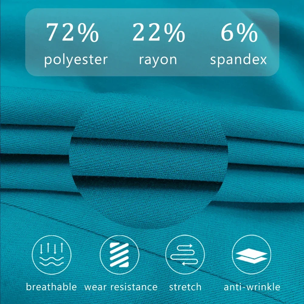 New Medical Nurse Uniforms Elatic V-neck Top Jogger Pants Woman Man Scrub Set Dental Vet Surgical Uniform Clinic Doctor Workwear