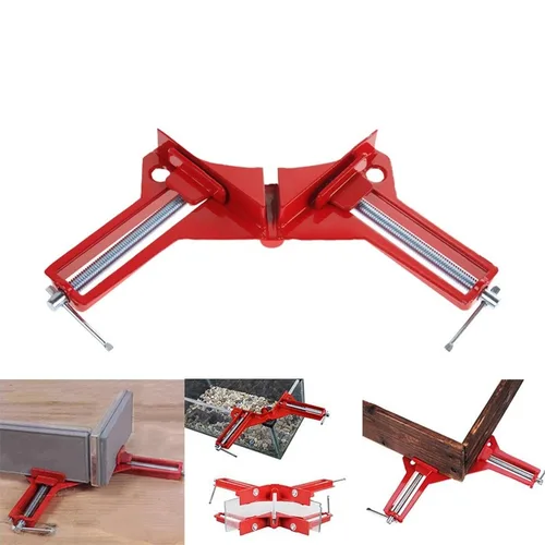 Imagen 2 del producto Abrazadera de ángulo recto multifunción, soporte de marco de fotos, soporte de vidrio, herramientas manuales de carpintería DIY, 90 grados, 1/4 piezas