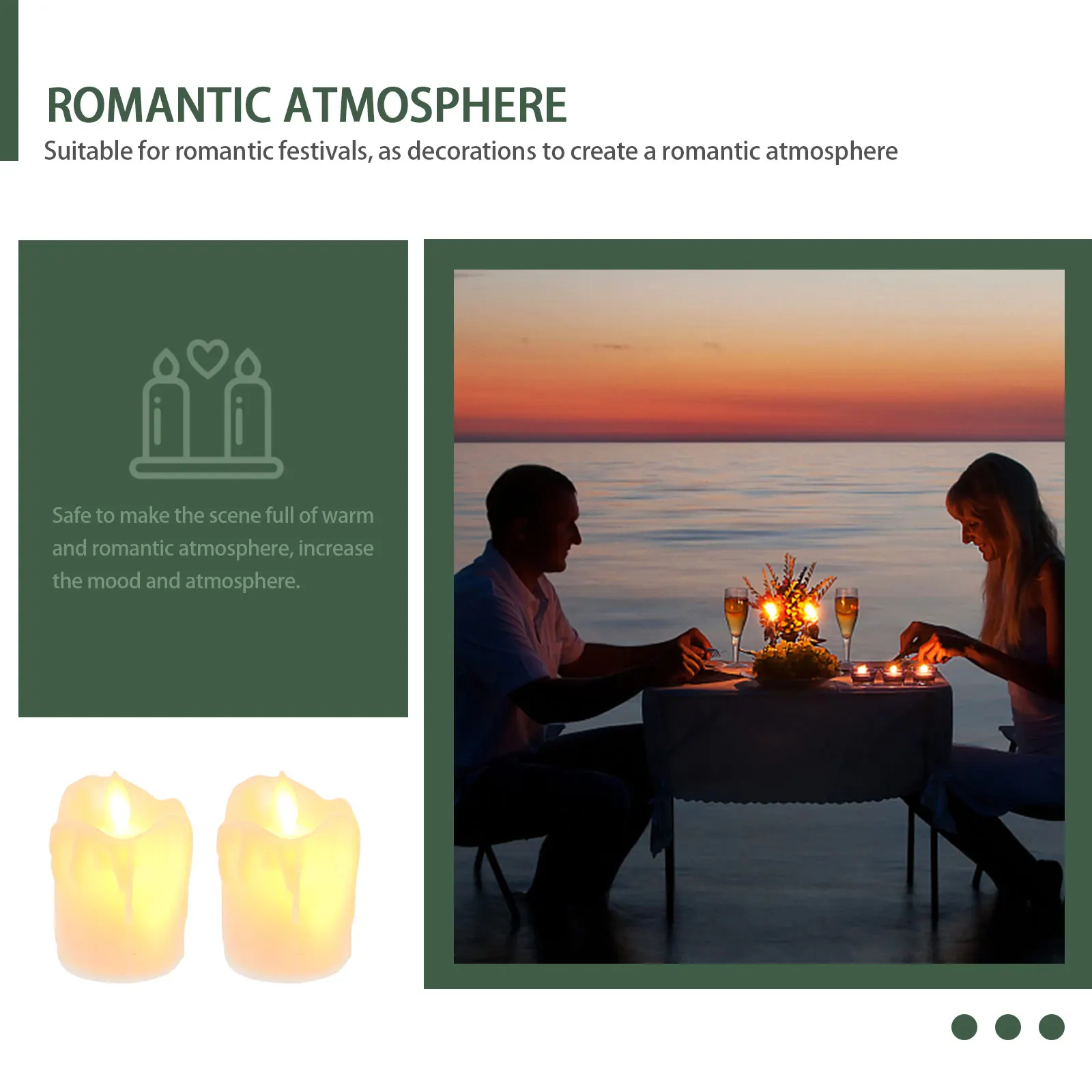 

12Pcs -Shaped LED Lights Simulation Lamps Romantic Wedding Party Festival Table Decoration Atmosphere Lamp