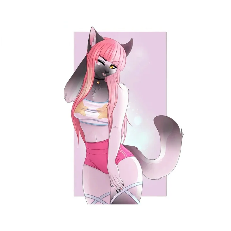 Femboy Hooters فروي الكرتون ملصقات السيارات الفينيل مقاوم للماء الكتابة على الجدران الشارات انسداد خدش دراجة نارية تخييم الشارات #5