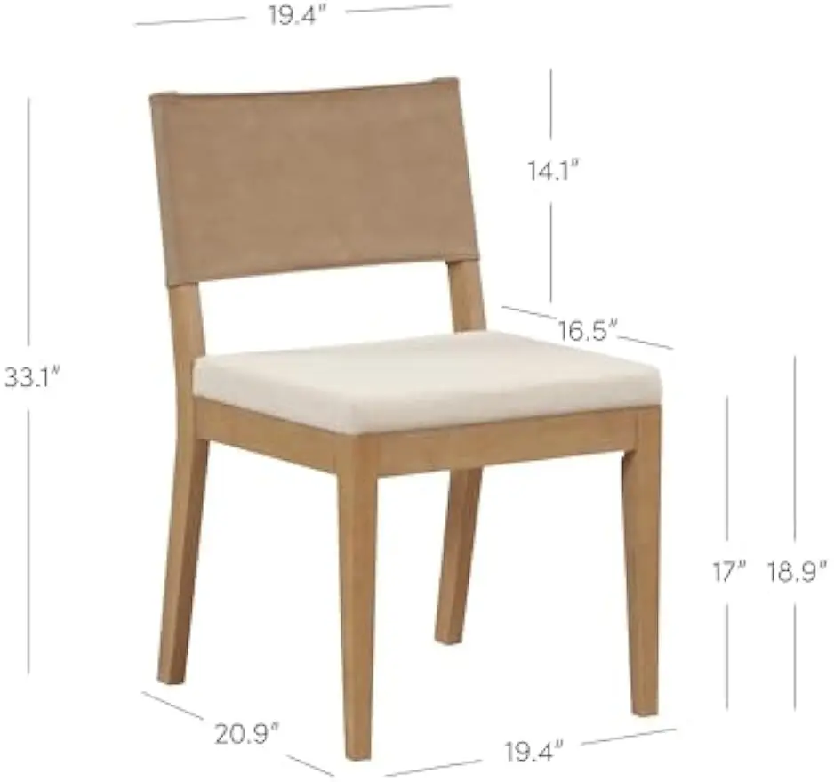 Modern Upholstered Dining Chair, 1, Brushed Light Brown