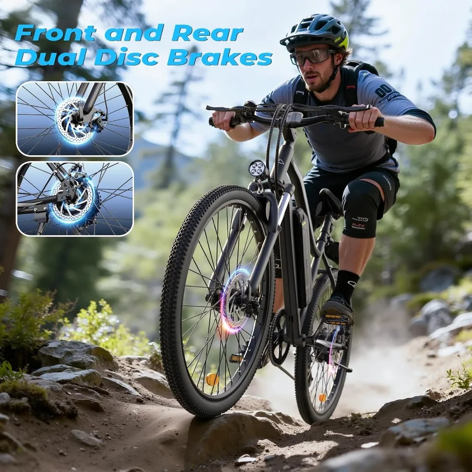 750W 1000W Peak Electric Bicycle 26 Inch Adult Commuter E Bike 60 Miles Range 20MPH 5 Speed Removable Battery Shock image 5