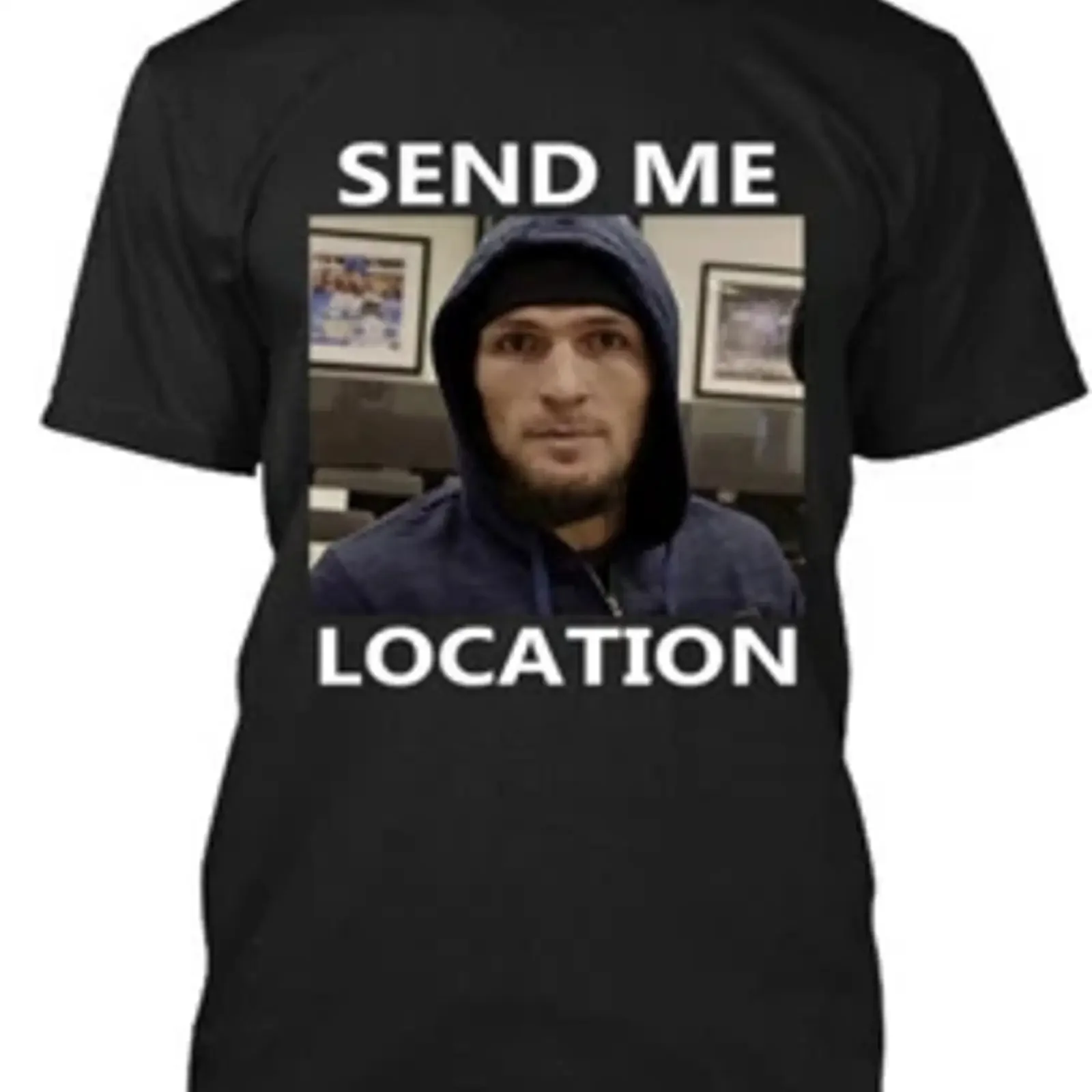 Khabib Nurmagomedov Send Me Location Russian Martial Logo T Shirt Size S 5XL vintage Washed Slightly Unisex Versatile