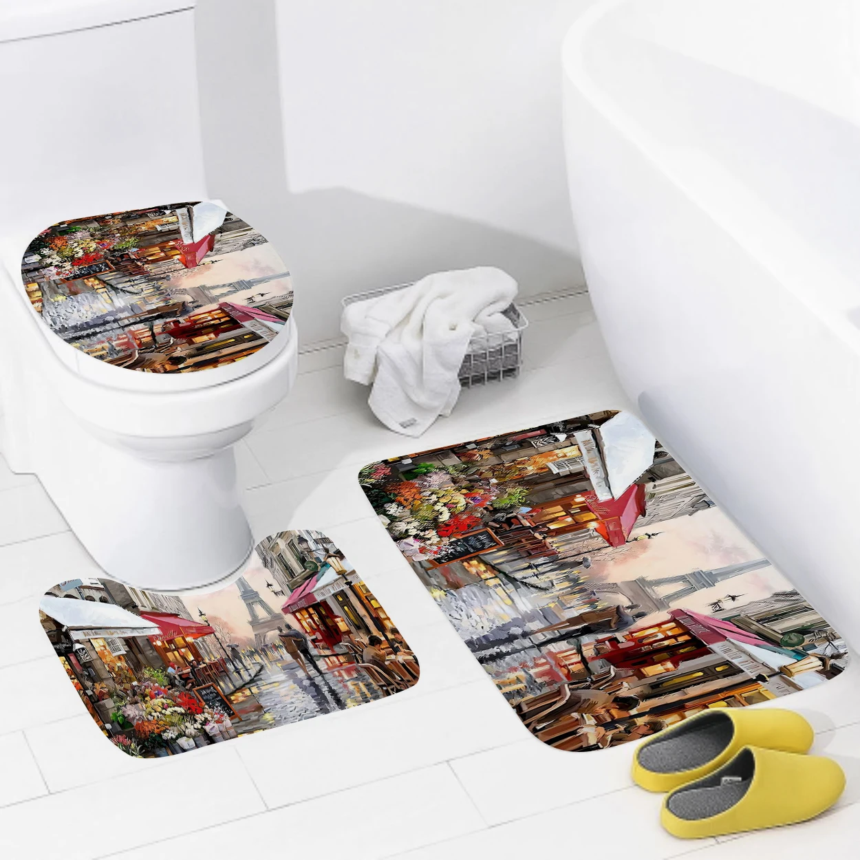 Home bathroom floor mats Bath Foot mat Animal oil paint style modern bathroom accessorie rug Toilet mat Bathtub anti-slip carpet