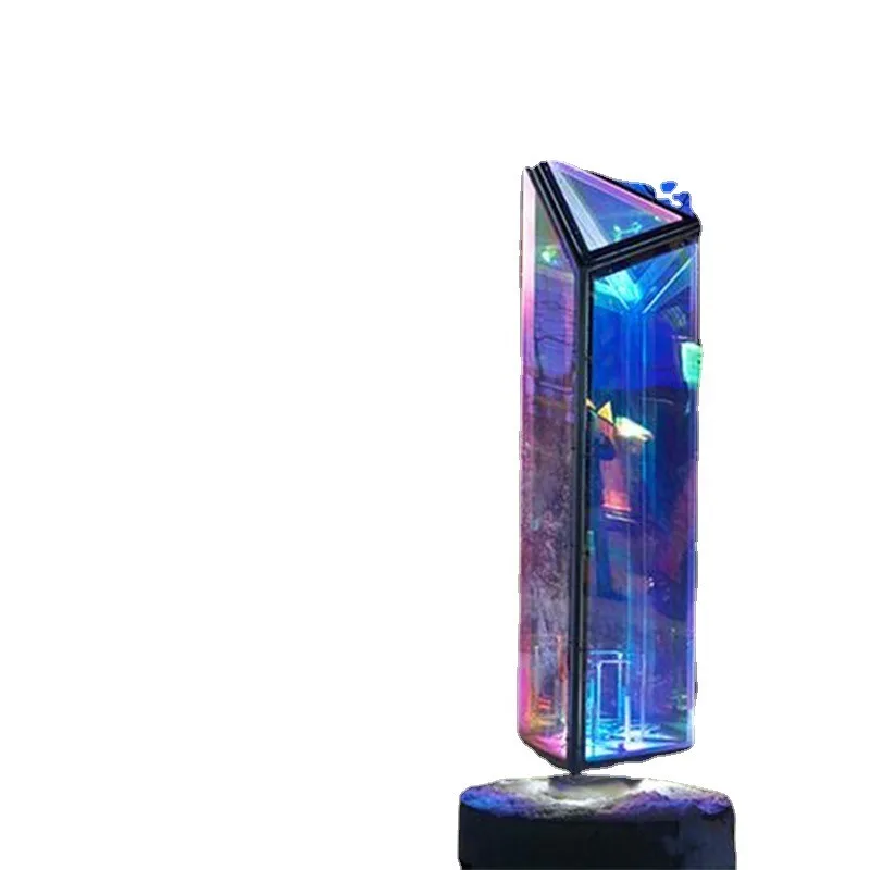 Outdoor landscape lights Kaleidoscope street square attractions clock in colorful laser prism lights
