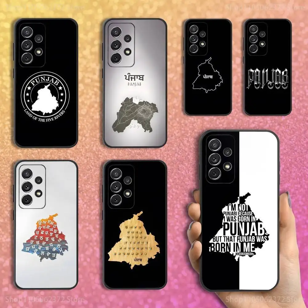 

Punjab Art Map Phone Case For Samsung S25,S24,S23,S22,S21,S20,S10,Ultra,Plus,Lite,FE,Soft Silicone Black Cover