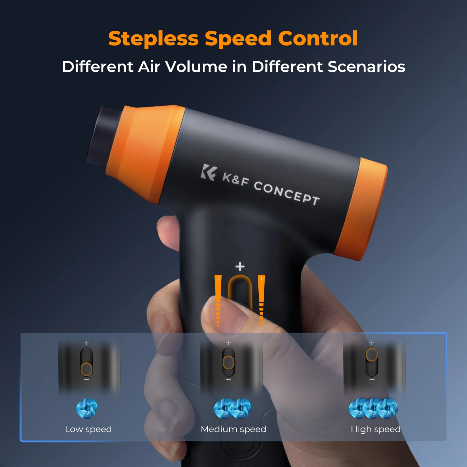 Desain LED 150000RPM Kemoceng Udara Elektrik Terkompresi 2-In-1 Peniup Udara & Hisap untuk Komputer, Keyboard Laptop, Pembersih Debu Kamera