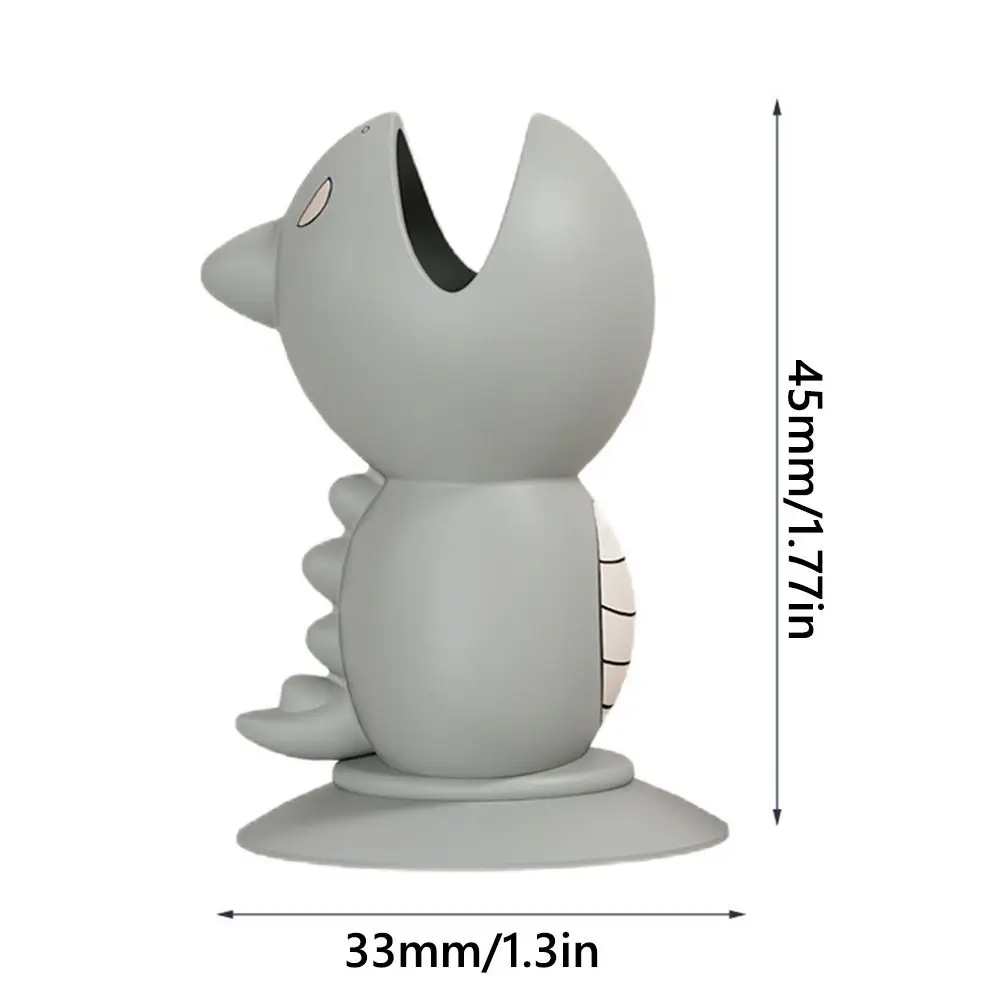 Portable Toothbrush Protective Cover with Suction Cup Multi-function Desktop Dustproof Toothbrush Cap Dinosaur Silicone
