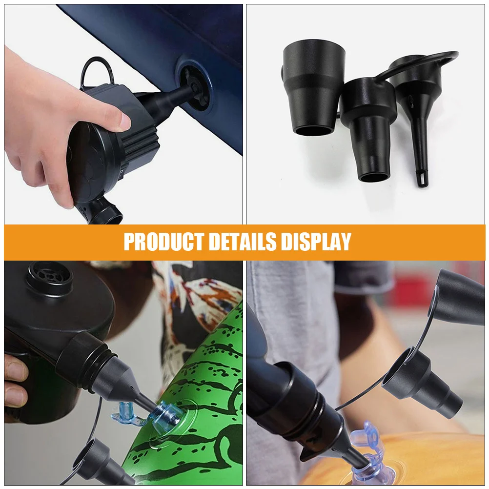 

5Sets Inflation Nozzles Air Pump Triple Nozzle for Air Mattress Swimming Ring Boat Portable Compact Replacement Attachments
