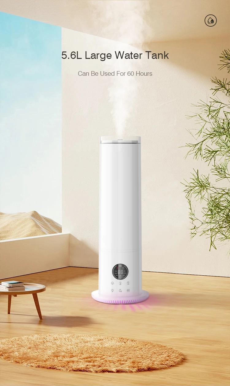 Floor Standing Cool Mist Large Capacity Smart Ultrasonic Air Humidifier With Remote Control