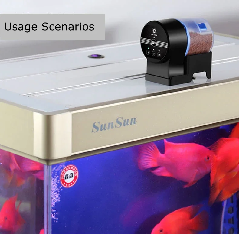 Sunsun Automatic Feeder Goldfish Dispenser Timing Auto Fish  Smart Timer Food Feeding 8/12/24 Hours Aquarium Accessories