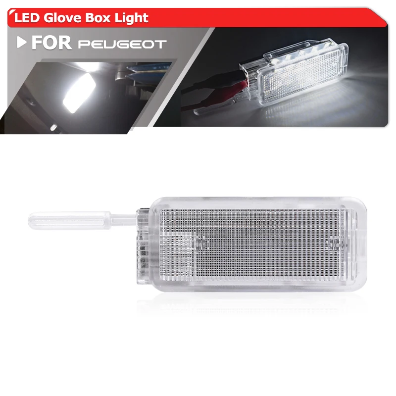 1x Led Glove Box Luz Para Peugeot 206 207 306 406 307 406 407 607 806 308 3008 Auto Led Luzes Interiores