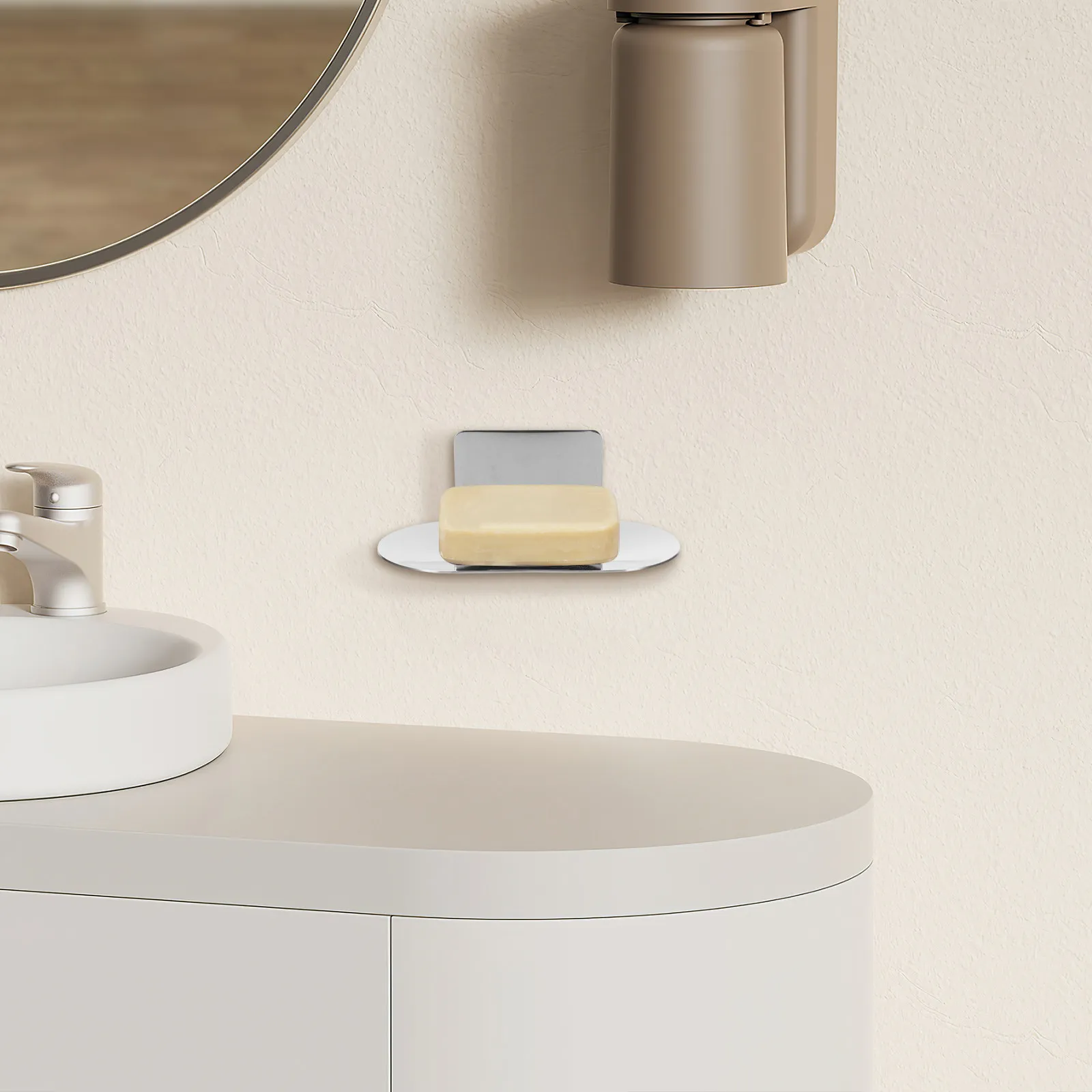 

2 шт. держателя для мыла из нержавеющей стали с самоотводом воды, легко моющаяся поверхность, установка без сверления для ванной комнаты, раковины, душа