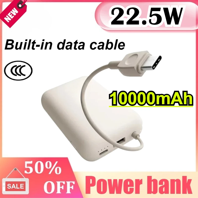 

Xiaomi 10000 mAh Power Bank Super Fast Charging 22.5w With Built-in Data Cable Fast Charging Compact Mini Portable Power Bank