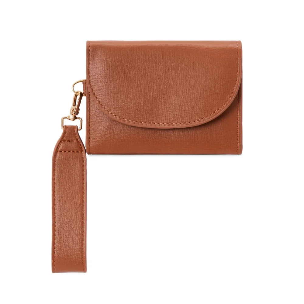 

Retro Korean Style Wide Strap Wallet Ultra Thin Short Clutch Coin Pouch Card Holder Multi Slot Card Bag Women