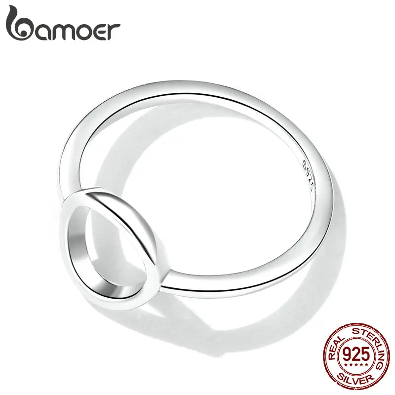 Women's 925 Sterling Silver Hollow Circle Ring