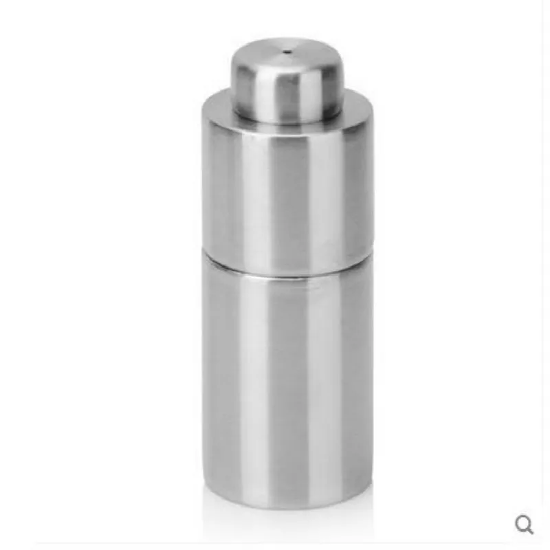 Kitchen Herb Spice Tools Stainless Steel Combined Cylinder Powder Tube Orifice Caster Pepper Shakers 2pcs/set