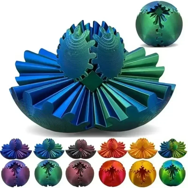 

New 3D printed gear ball rotating desktop decoration model accessories, boys' birthday gifts, the latest popular projects