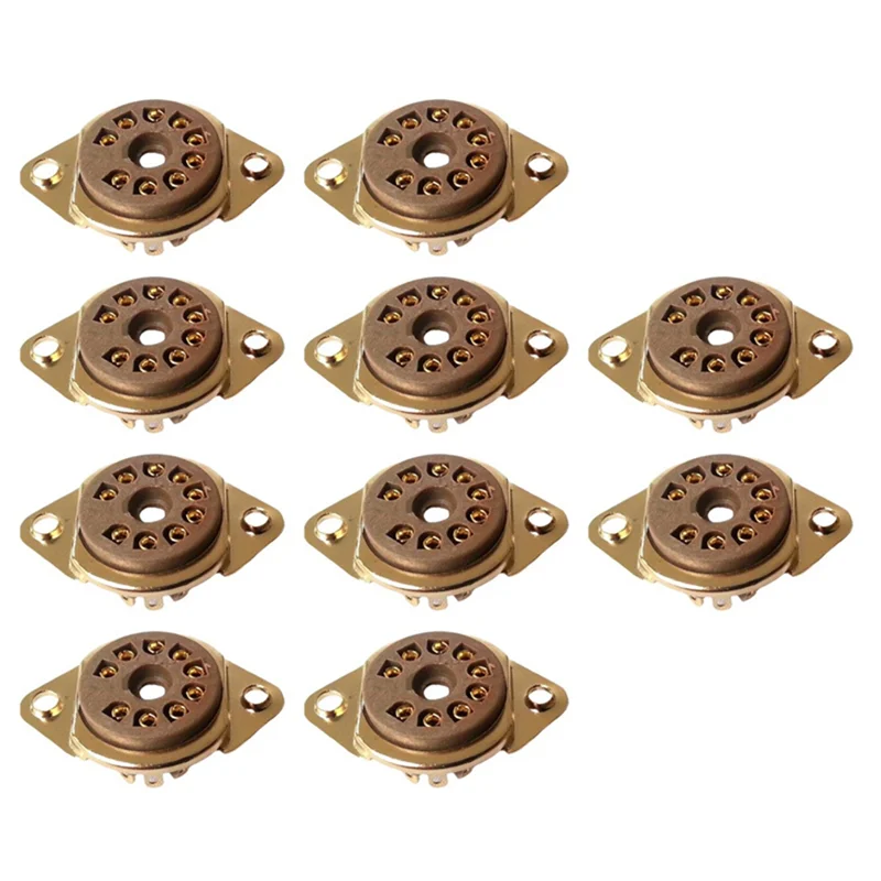 -MEOF 10 Uds. Base de válvula de tubo de baquelita de 9 pines para 12AX7,12AT7,12AU7,ECC83 Ideal para amplificadores de Audio y proyectos de bricolaje HIFI