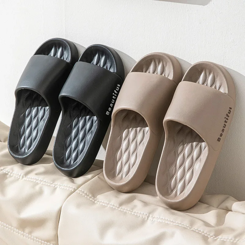 

Summer EVA Women Soft Flat Slippers Indoor Home Casual Flip Flops Bathroom Non Slip Sandals Outdoor Men Beach Slides Shoes