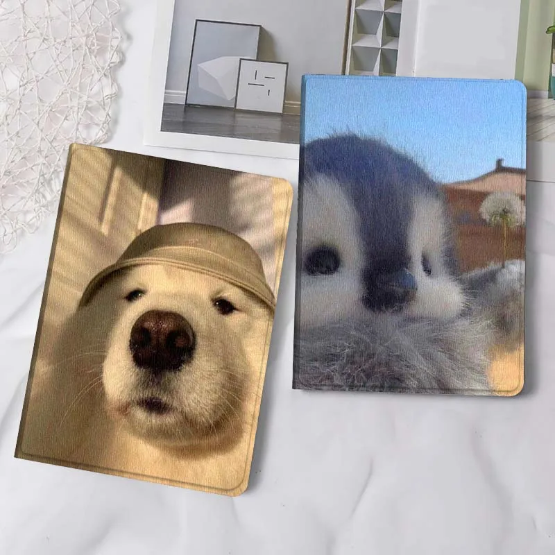 

White Dog Wearing Hat Tablet Case For Samsung Tab Galaxy S6 S11 A A7 A8 A9 A11 10.1 10.4 10.5 Plus Lite Gift