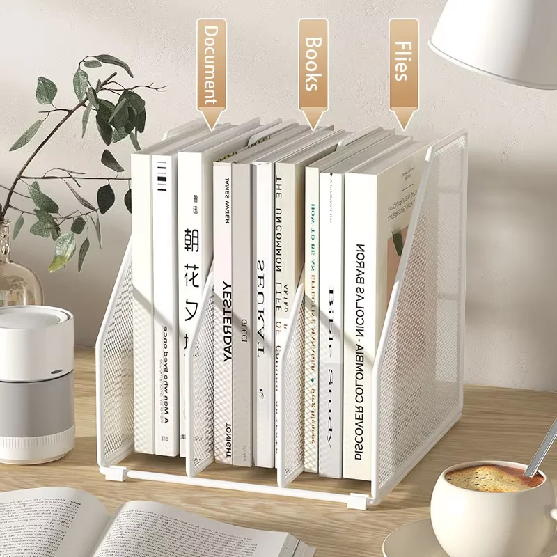 Multi-functional Desk Book Stand Organizer, Large Capacity File Holder Rack for A3/A4 Documents, Office Desktop Storage